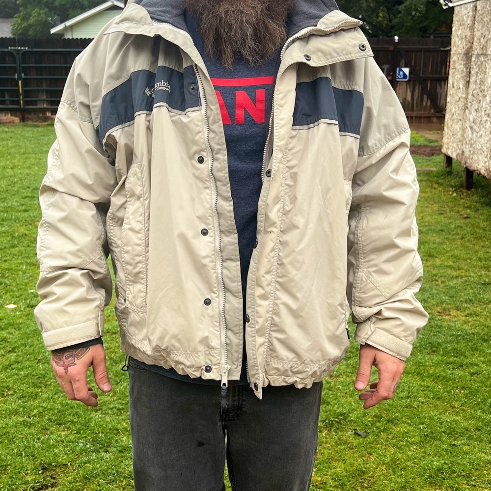 Vintage Columbia jacket double lined removable fleece bugaboo XL